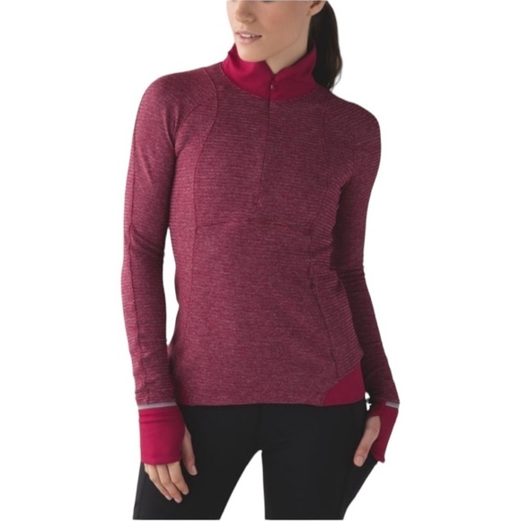 lululemon athletica Jackets & Blazers - Lululemon Runderful 1/2 Zip Pullover Top Size 2 Red / Pink Berry
